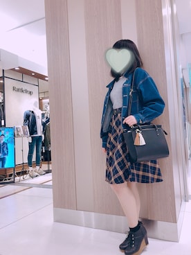 「AS KNOW AS PINKY（アズノゥアズピンキー）のアイテム（デニムジャケット）」を使った、ぽんさん（レディース・163cm）の春コーディネート