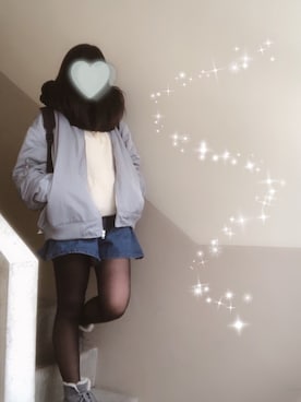 「ショーパン」｜「アイテム（MA-1）」を使った、ぽんさん（レディース・163cm）の冬コーディネート