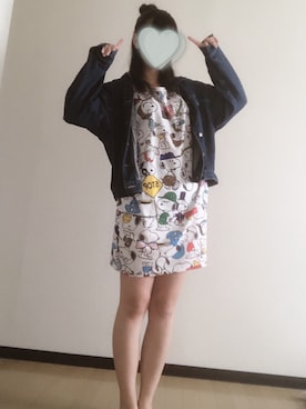 「AS KNOW AS PINKY（アズノゥアズピンキー）のアイテム（デニムジャケット）」を使った、ぽんさん（レディース・163cm）の夏コーディネート