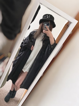 「kutir（クティール）のアイテム（ステンカラーコート）」を使った、ぽんさん（レディース・163cm）の春コーディネート