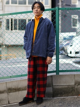 「BEAMS（ビームス）のアイテム（ブルゾン）」を使った、BEAMS MENさん（メンズ・170cm）の冬コーディネート