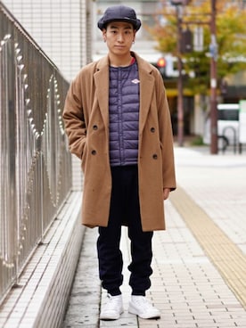 「BEAMS（ビームス）のアイテム（チェスターコート）」を使った、BEAMS MENさん（メンズ・170cm）の冬コーディネート