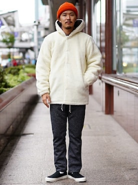 「Lee（リー）のアイテム（ブルゾン）」を使った、BEAMS MENさん（メンズ・178cm）の冬コーディネート