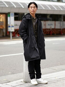 「BEAMS（ビームス）のアイテム（モッズコート）」を使った、BEAMS MENさん（メンズ・170cm）の冬コーディネート