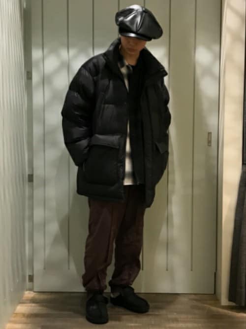美品　ニューヨークハット　ビッグキャスケット　黒　XL BEAMS（ビームス）の「NEW YORK ハット / レザー ビッグアップル