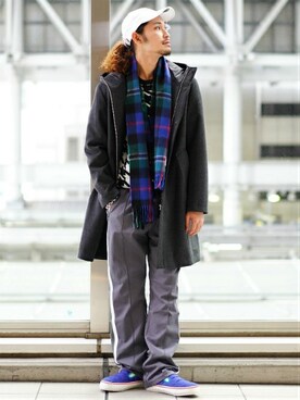 「BEAMS（ビームス）のアイテム（その他アウター）」を使った、BEAMS MENさん（メンズ・180cm）の冬コーディネート