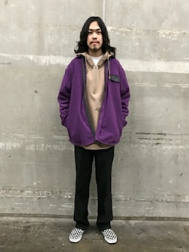 「BEAMS（ビームス）のアイテム（スラックス）」を使った、BEAMS MENさん（メンズ・168cm）の冬コーディネート