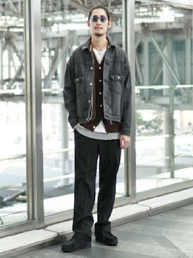 「BEAMS（ビームス）のアイテム（スラックス）」を使った、BEAMS MENさん（メンズ・180cm）の春コーディネート