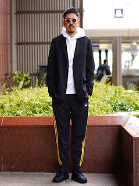 「BEAMS（ビームス）のアイテム（シューズ）」を使った、BEAMS MENさん（メンズ・182cm）の春コーディネート
