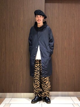 「BEAMS（ビームス）のアイテム（ステンカラーコート）」を使った、BEAMS MENさん（メンズ・169cm）の春コーディネート