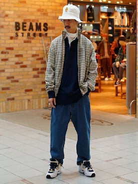 「BEAMS（ビームス）のアイテム（ブルゾン）」を使った、BEAMS MENさん（メンズ・176cm）の春コーディネート