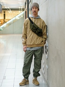 「Champion（チャンピオン）のアイテム（ブルゾン）」を使った、BEAMS MENさん（メンズ・176cm）の春コーディネート