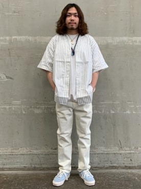 「BEAMS T（ビームスティー）のアイテム」を使った、BEAMS MENさん（メンズ・168cm）の夏コーディネート