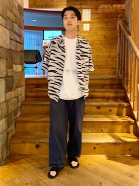 「ISLAND SLIPPER（アイランドスリッパ）のアイテム」を使った、BEAMS MENさん（メンズ・174cm）の夏コーディネート