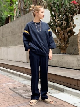 「BEAMS（ビームス）のアイテム（スラックス）」を使った、BEAMS MENさん（メンズ・165cm）の夏コーディネート