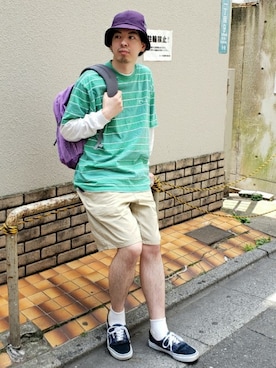 「BEAMS（ビームス）のアイテム（バッグ）」を使った、BEAMS MENさん（メンズ・173cm）の夏コーディネート
