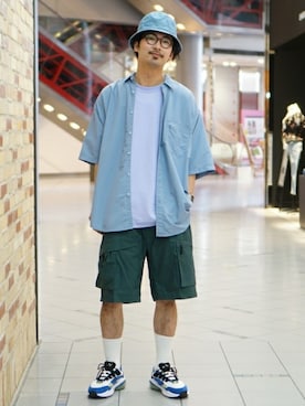 「BEAMS（ビームス）のアイテム（スウェット）」を使った、BEAMS MENさん（メンズ・183cm）の夏コーディネート