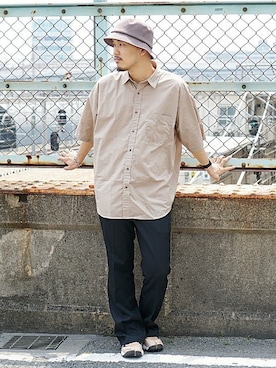 「BEAMS（ビームス）のアイテム（ハット）」を使った、BEAMS MENさん（メンズ・178cm）の夏コーディネート