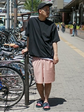 「BEAMS（ビームス）のアイテム（キャップ）」を使った、BEAMS MENさん（メンズ・178cm）の夏コーディネート