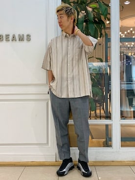 「BEAMS（ビームス）のアイテム（トップス）」を使った、BEAMS MENさん（メンズ・178cm）の夏コーディネート