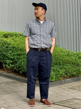 「BEAMS PLUS（ビームスプラス）のアイテム（キャップ）」を使った、BEAMS MENさん（メンズ・175cm）の夏コーディネート