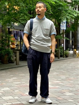 「BEAMS PLUS（ビームスプラス）のアイテム（パンツ）」を使った、BEAMS MENさん（メンズ・177cm）の夏コーディネート