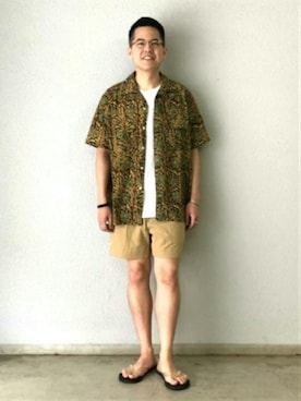 「BEAMS PLUS（ビームスプラス）のアイテム（トップス）」を使った、BEAMS MENさん（メンズ・170cm）の夏コーディネート