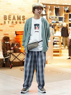 「BEAMS（ビームス）のアイテム（シューズ）」を使った、BEAMS MENさん（メンズ・183cm）の夏コーディネート