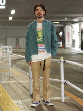 「BEAMS（ビームス）のアイテム（カバーオール）」を使った、BEAMS MENさん（メンズ・183cm）の秋コーディネート