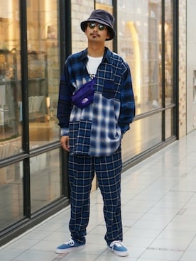 「BEAMS（ビームス）のアイテム（帽子）」を使った、BEAMS MENさん（メンズ・183cm）の秋コーディネート