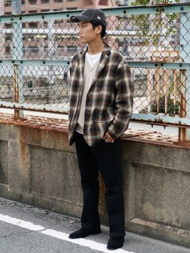「HANES（ヘインズ）のアイテム（その他アンダーウェア/インナー）」を使った、BEAMS MENさん（メンズ・175cm）の秋コーディネート