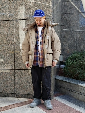 「BEAMS（ビームス）のアイテム（ダウンジャケット/コート）」を使った、BEAMS MENさん（メンズ・173cm）の冬コーディネート