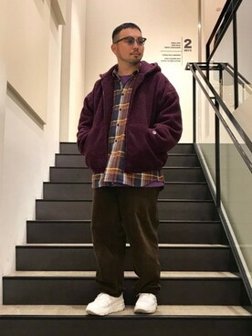 「BEAMS（ビームス）のアイテム（ブルゾン）」を使った、BEAMS MENさん（メンズ・169cm）の冬コーディネート
