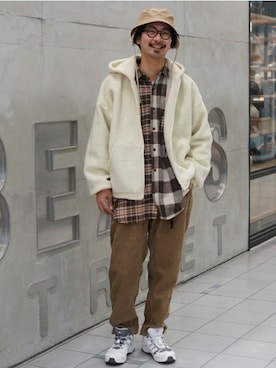 「BEAMS（ビームス）のアイテム（ブルゾン）」を使った、BEAMS MENさん（メンズ・183cm）の冬コーディネート