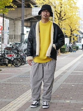 BEAMS MENさん（メンズ・183cm）の冬コーディネート