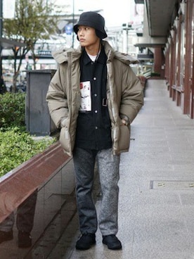 「BEAMS（ビームス）のアイテム（ダウンジャケット/コート）」を使った、BEAMS MENさん（メンズ・175cm）の冬コーディネート