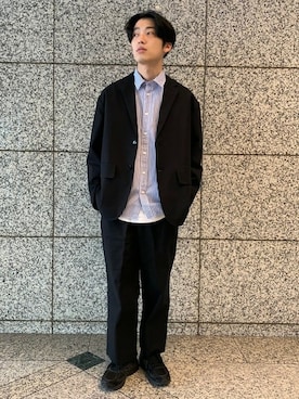 「BEAMS（ビームス）のアイテム（スラックス）」を使った、BEAMS MENさん（メンズ・174cm）の冬コーディネート