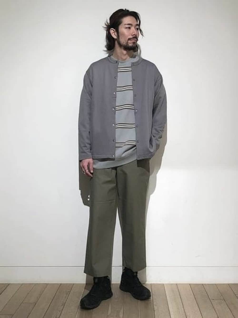 BEAMS / スナップ クルースウェット カーディガンを使った人気