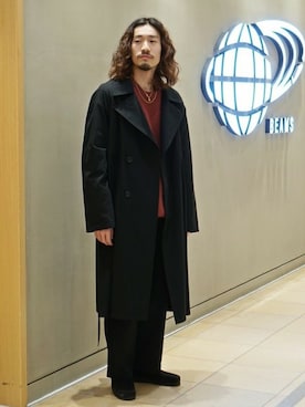 「BEAMS（ビームス）のアイテム（トレンチコート）」を使った、BEAMS MENさん（メンズ・175cm）の冬コーディネート
