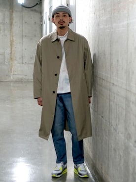 「BEAMS（ビームス）のアイテム（ステンカラーコート）」を使った、BEAMS MENさん（メンズ・175cm）の冬コーディネート