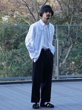 「BEAMS（ビームス）のアイテム（スラックス）」を使った、BEAMS MENさん（メンズ・169cm）の冬コーディネート