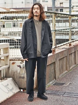 「BEAMS（ビームス）のアイテム（スラックス）」を使った、BEAMS MENさん（メンズ・175cm）の冬コーディネート