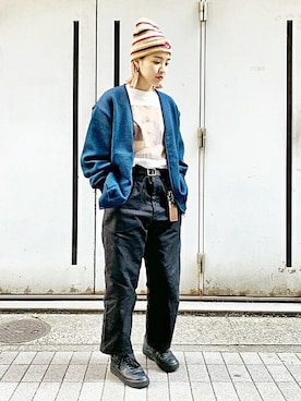 「BEAMS（ビームス）のアイテム（カーディガン/ボレロ）」を使った、BEAMS MENさん（メンズ・165cm）の冬コーディネート