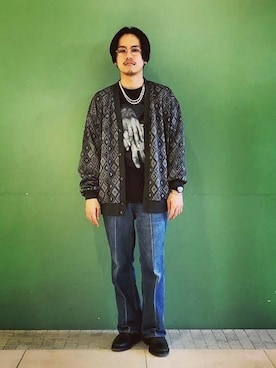「BEAMS（ビームス）のアイテム（カーディガン/ボレロ）」を使った、BEAMS MENさん（メンズ・165cm）の冬コーディネート
