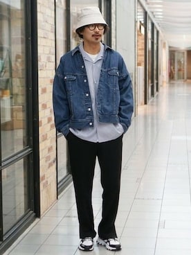 「BEAMS（ビームス）のアイテム（ハット）」を使った、BEAMS MENさん（メンズ・183cm）の春コーディネート