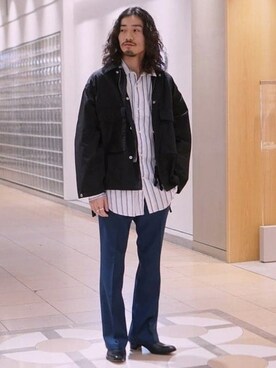 「BEAMS（ビームス）のBEAMS / ルーズ ミリタリーブルゾン（ミリタリージャケット）」を使った、BEAMS MENさん（メンズ・175cm）の春コーディネート
