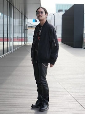 「BEAMS（ビームス）のアイテム（MA-1）」を使った、BEAMS MENさん（メンズ・169cm）の春コーディネート