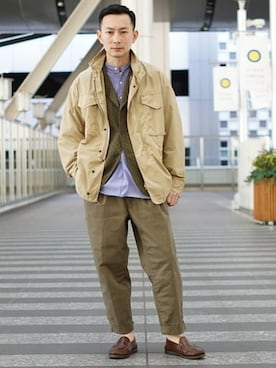 「BEAMS PLUS（ビームスプラス）のアイテム（その他アウター）」を使った、BEAMS MENさん（メンズ・171cm）の春コーディネート