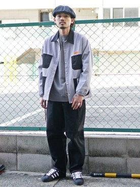 「テーパードデニム」｜「アイテム（ブルゾン）」を使った、BEAMS MENさん（メンズ・175cm）の春コーディネート