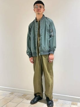 「BEAMS（ビームス）のアイテム（MA-1）」を使った、BEAMS MENさん（メンズ・174cm）の春コーディネート